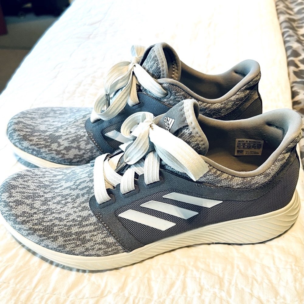 Adidas Gray and White Bounce Sneakers
